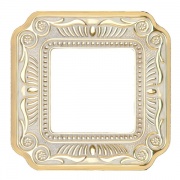 Рамка на 1 пост, гор/верт. цвет gold white patina