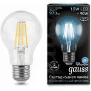 Лампа Gauss Filament А60 10W 970lm 4100К Е27 LED 1/10/40