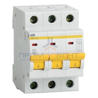 Автоматический выключатель ВА47-29 3Р 40А 4,5кА характеристика D ИЭК (автомат)